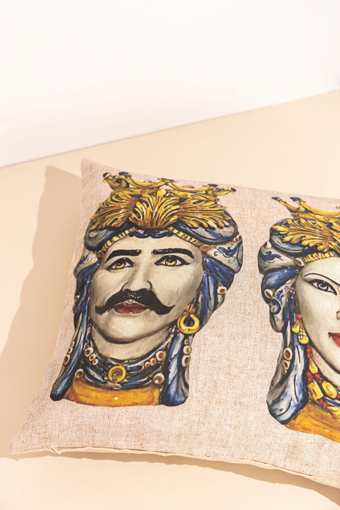 Testa di Moro cushion (blue)